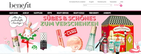 Benefit Cosmetics Homepage Onlineshop