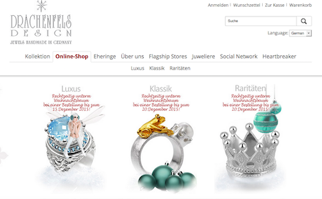 Drachenfels Design Homepage Onlineshop