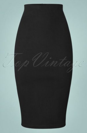 50s Fiona Pencil Skirt in Black