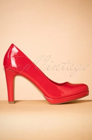 50s Katie Laquer Pumps in Vibrant Red