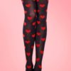 Lovely Hearts Tights in Black