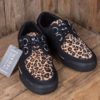 TUK VLK D Ring Creeper Sneaker, Black Leopard von Rockabilly Rules