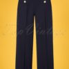 40s Adventures Ahead Button Trousers in Navy