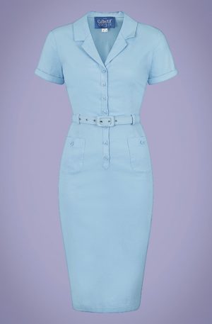 50s Caterina Pencil Dress in Light Blue