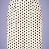 60s Polka Frill Pencil Skirt in White