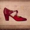 40s Days Away Leather Pumps in Passion Red