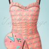 50s Boomerang One Piece Swimsuit in Pink