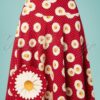 70s Daisy Circle Skirt in Polka Red