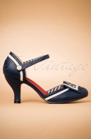 40s Mary Jane Beaufort Spice Pumps in Navy