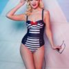 50s Nautical Swimsuit in Navy and White