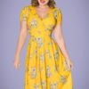 50s Rosa Floral Swing Dress in Yellow