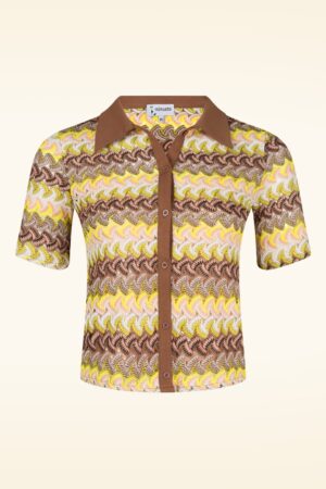 Anderson Zickzack Shirt in Braun und Multi.