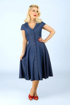 Angie Chambray Swing Kleid in Blau