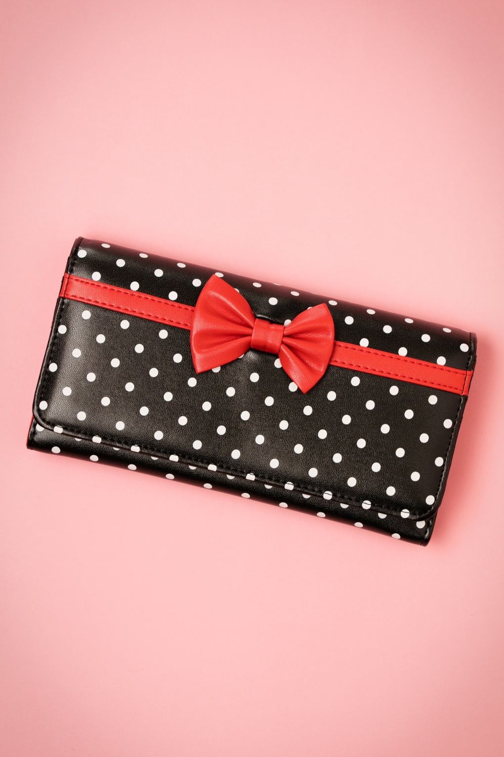 Carla Bow Polka Geldbörse in Schwarz und Rot