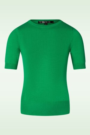 Debbie Kurzarmpullover in Grasgrün