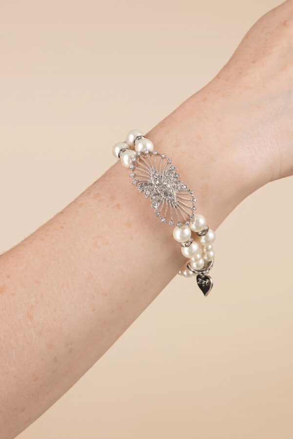 Deko Perlenarmband in Elfenbein