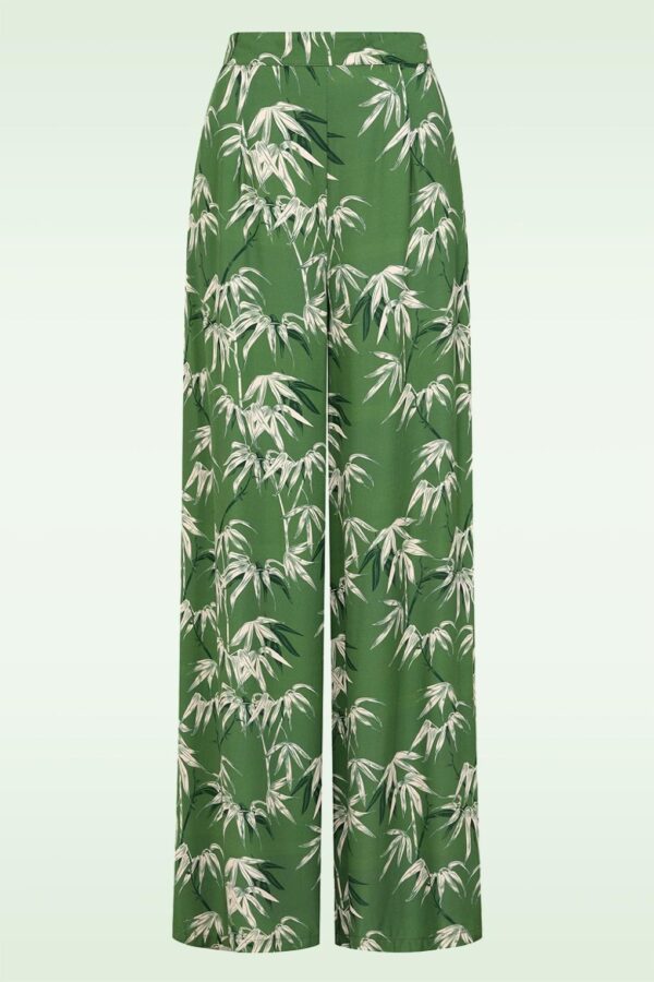 Elizabeth Bamboo Palazzo Stoffhose in Grün