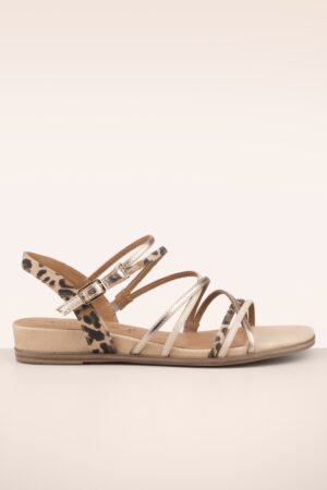 Hannah Combi Leopard Sandaletten in Beige