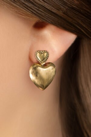 Hollow Heart Ohrringe in Gold