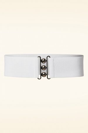 Lauren Retro Stretch Gürtel in Weiß