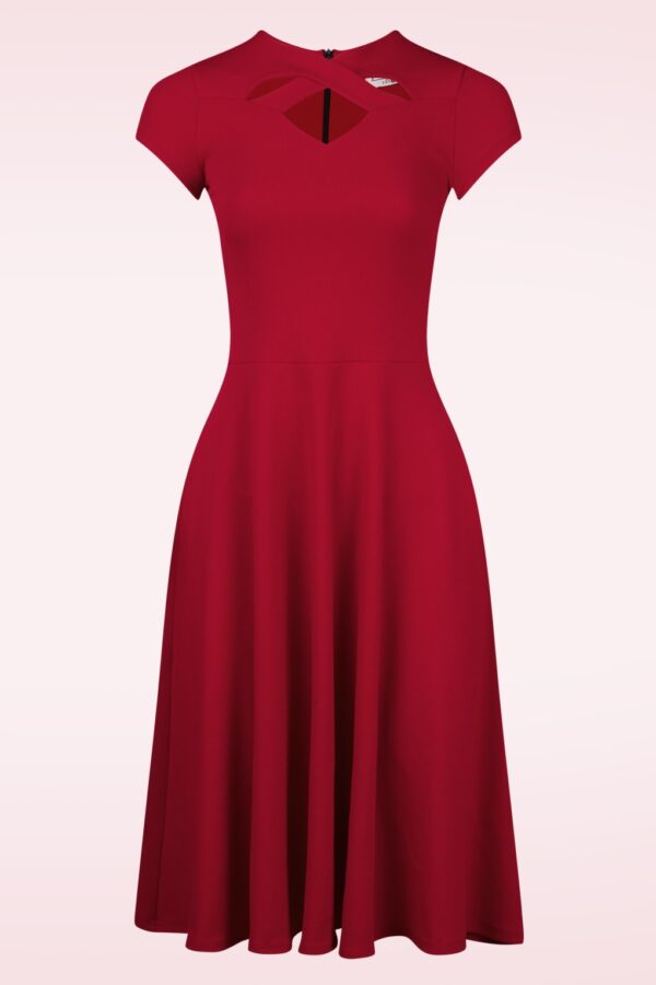 Leah Swing Dress in tiefem Rot