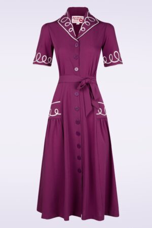 Loopy Lou Blusenkleid in Pflaume