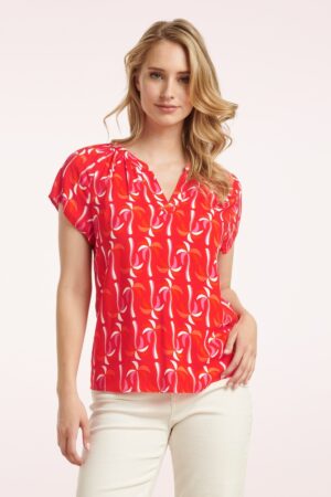 Maddy Top in Rot und Multi