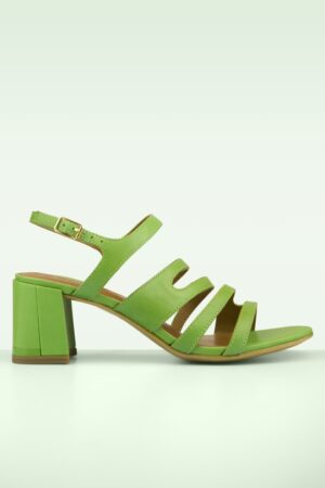 Nicole Block Heel Sandalen in Apfelgrün.
