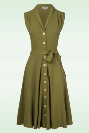 Nova Swing Kleid in Olivgrün