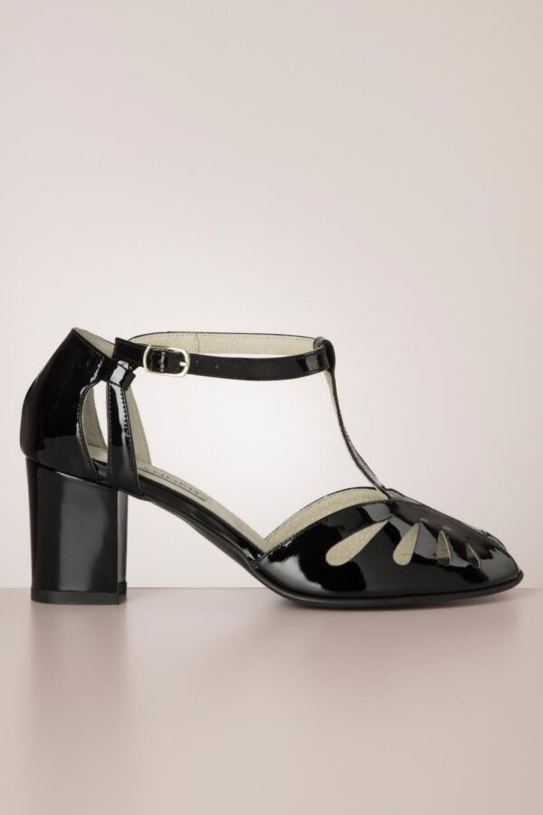 Secret Love - Ledersandalen in Lackschwarz