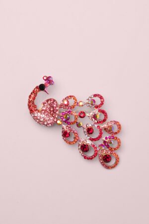 Sparkly Peacock Brosche in Rosa