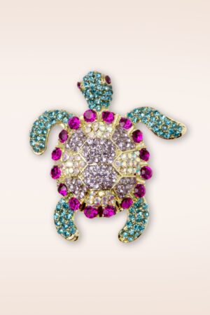 Sparkly Turtle Brosche in Multi