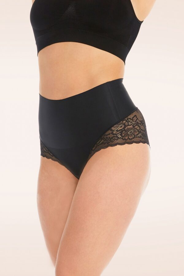 Tummy Shaper Spitzenslip in Schwarz