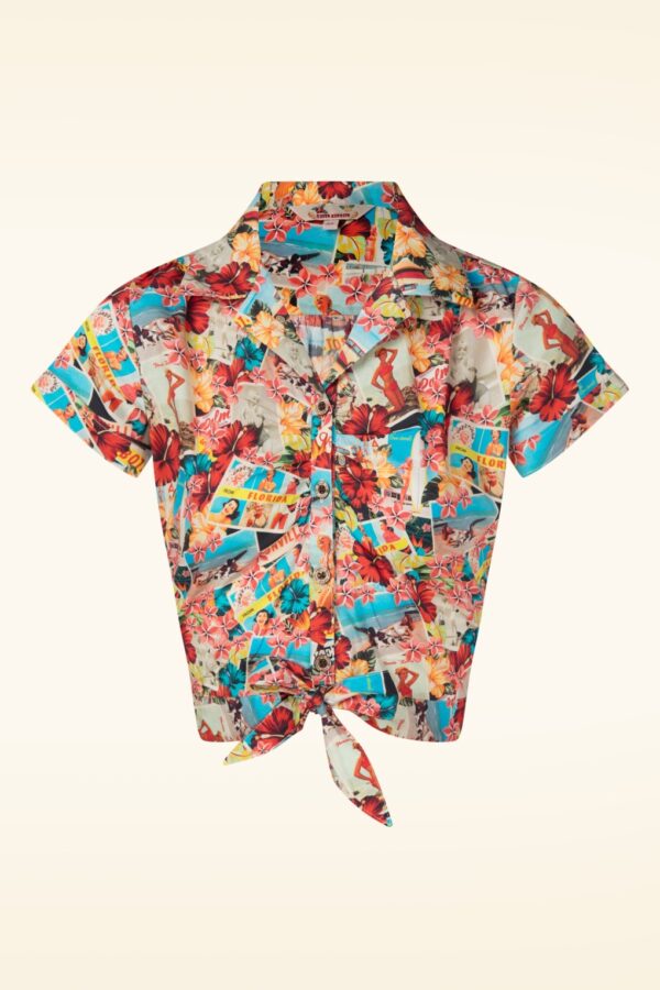 Beaches Cropped Hawaii Bluse in Multi