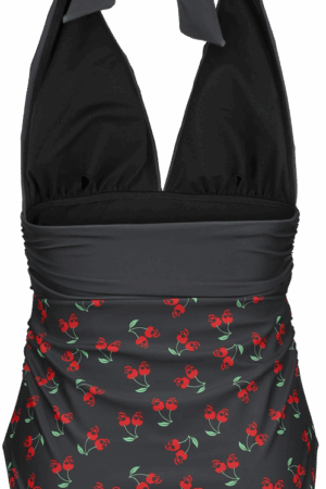 Rock Rebel by EMP - Rock Badeanzug - Skull Cherry Swimsuit - S bis XXL - für Damen - Größe XXL - schwarz