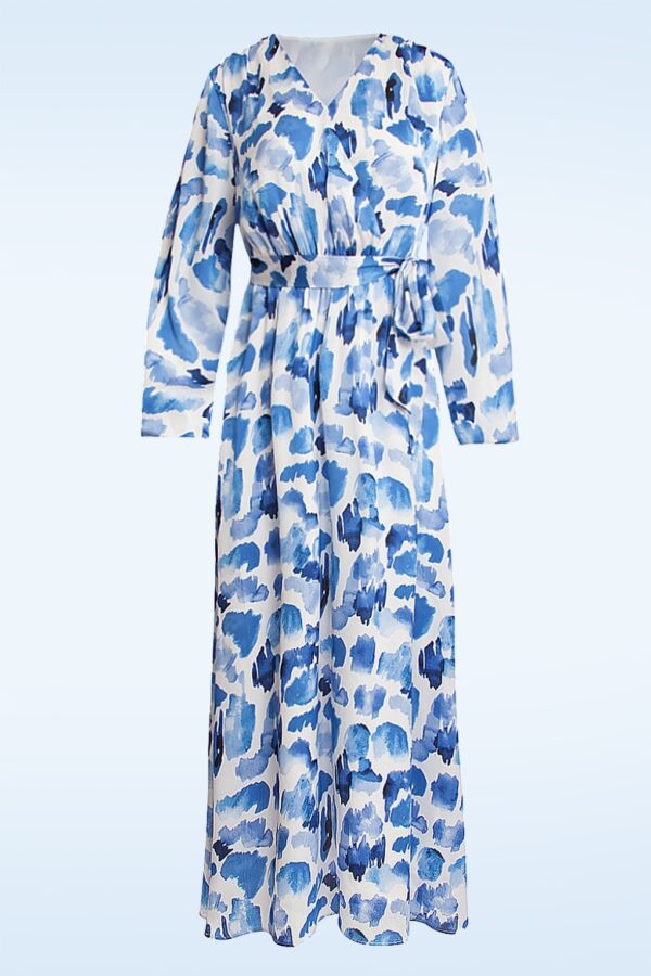 Suzie Maxikleid in Weiß und Blau