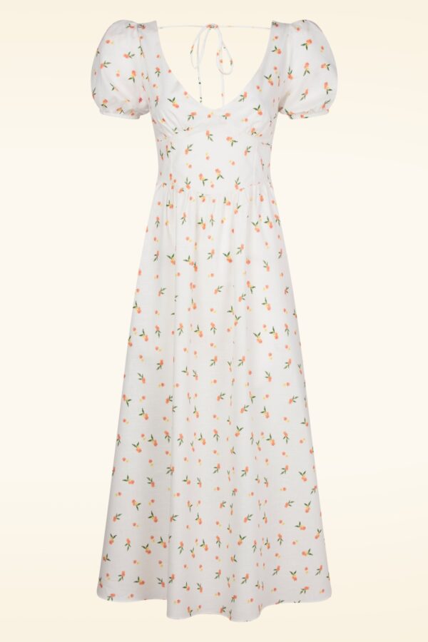 Ambrose Floral Midaxi Kleid in Weiß.