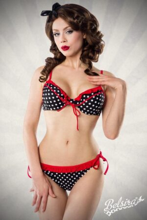 BELSIRA Bügel-Bikini-Top Retro Bikini schwarz weiß