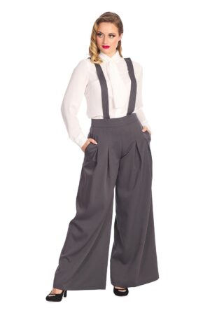 Banned Marlene-Hose Palazzo Diamond Grau Vintage