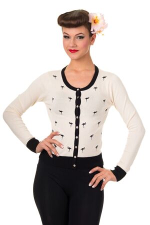 Banned Strickjacke Golden Touch Flamingo Retro