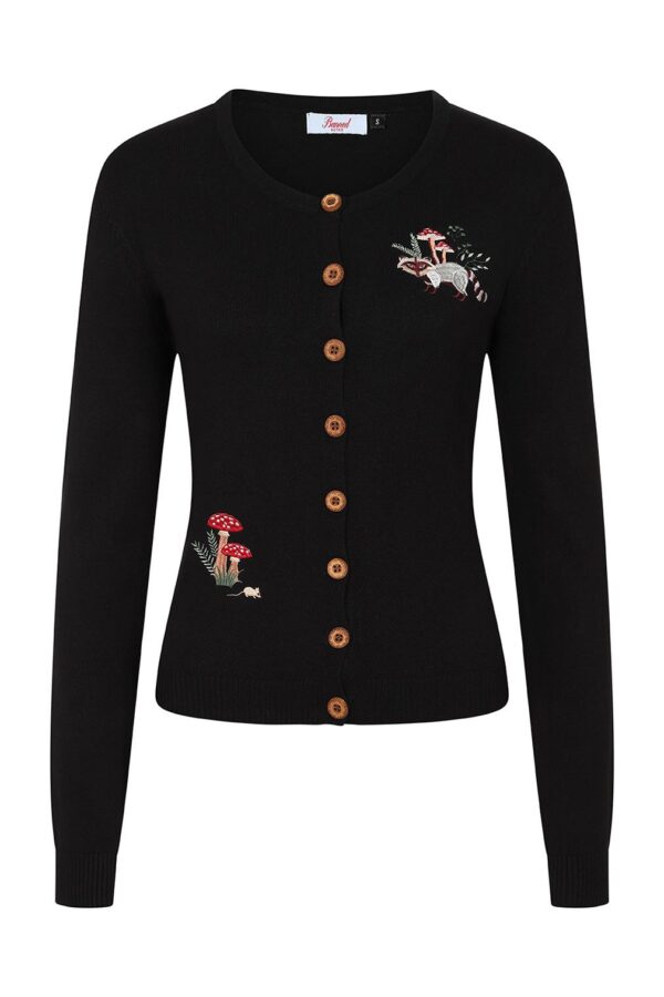 Banned Strickjacke Woodland Mushrooms Cardigan Vintage