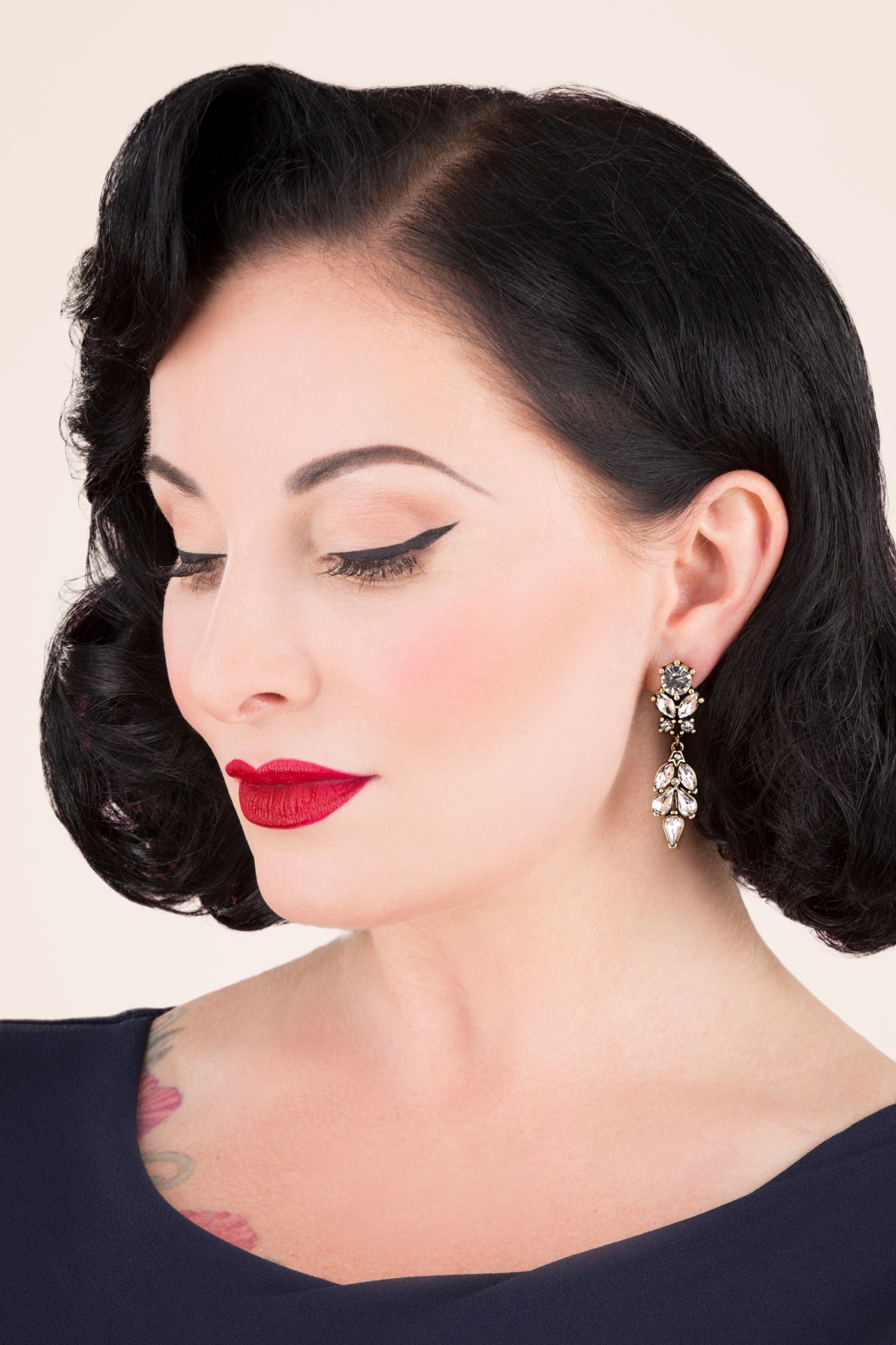 Crystal Leaves Ohrringe in Gold