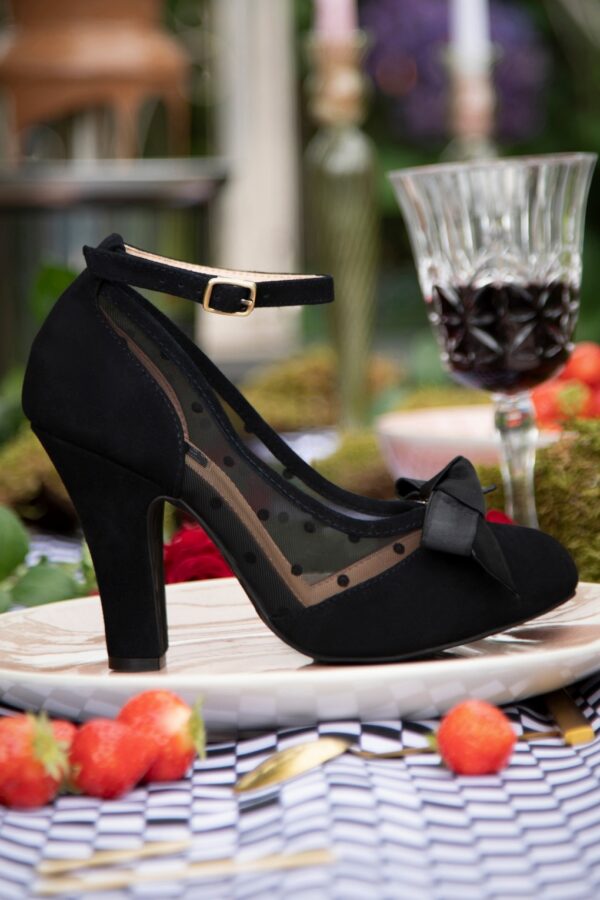 June Divine Decadence Pumps in Black Mesh
