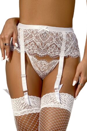 Lau-Fashion Strapsgürtel Strumpfhalter Fransen Unterwäsche Dessous