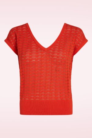 Onde Double V Top in Spicy Orange.