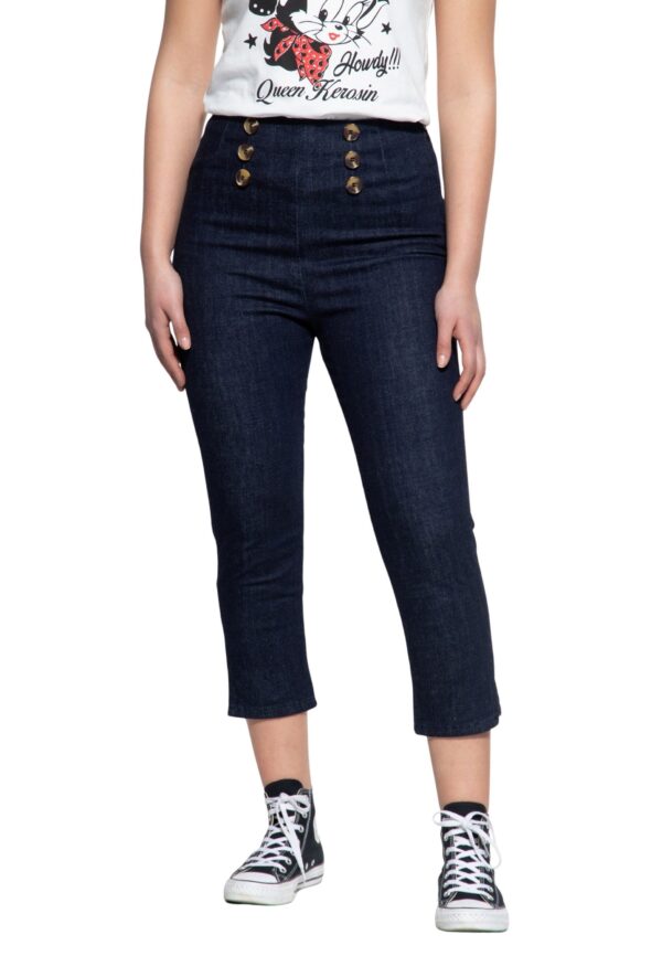 QueenKerosin 7/8-Jeans Beinabschlüsse mit Schlitz