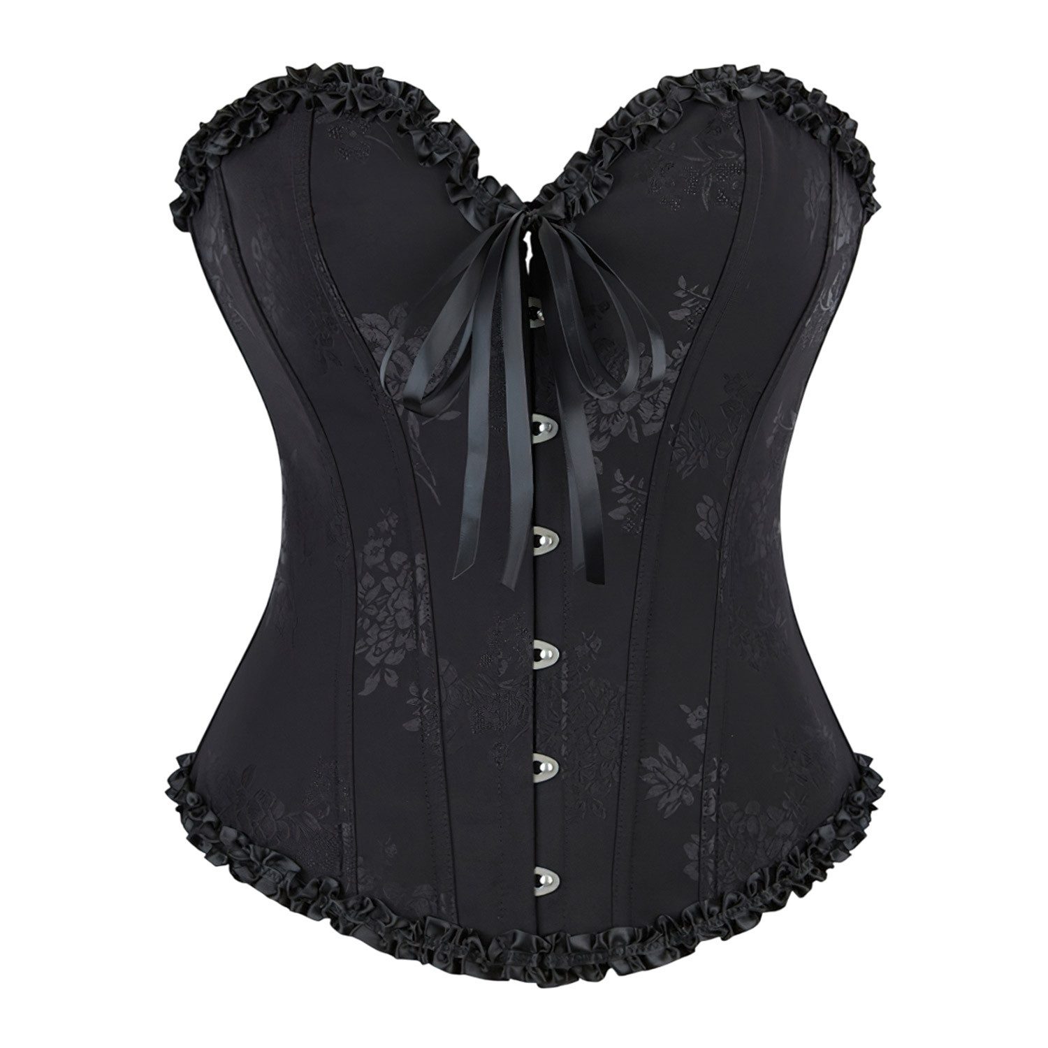 Refttenw Corsage Damen-Korsett Vintage Jacquard Bustiers