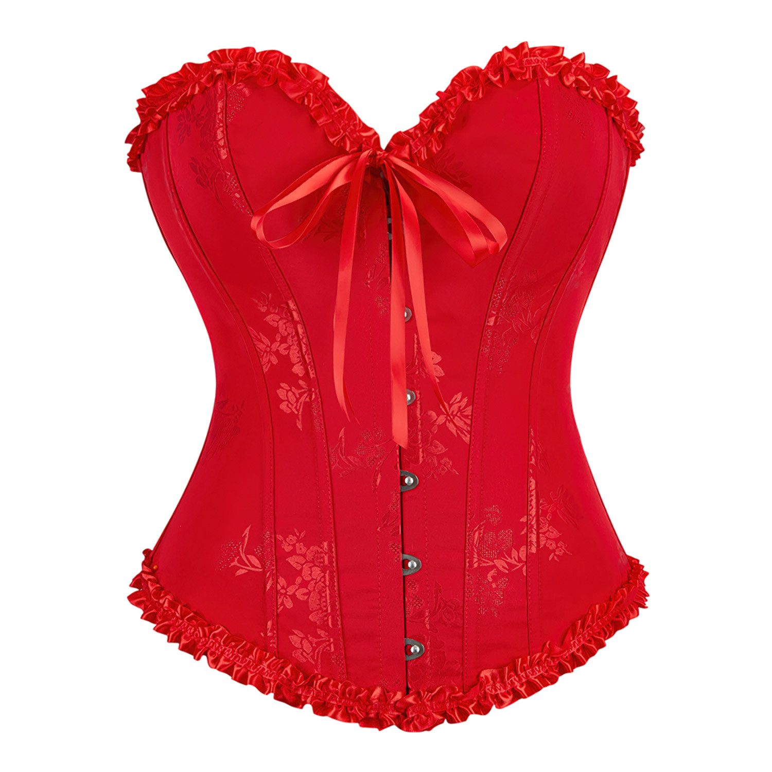 Refttenw Corsage Damen-Korsett Vintage Jacquard Bustiers