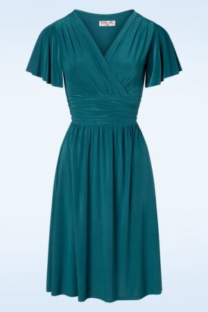 Sadie Swing Kleid in Blaugrün