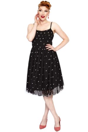 Voodoo Vixen A-Linien-Kleid Dotty 50's Polka